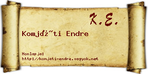 Komjáti Endre névjegykártya
